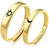 Beydodo Fedi Nuziali 925 Argento, Coppia di Anelli di Fidanzamento con Incisione I Love You Sole Luna, Anelli Nickel-Free, Anelli di Coppia Regolabili, Set di Anelli, Passt allen, Argento sterling
