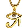 GoldChic Jewelry Collana Croce Occhio Di Horus, Gioielli Spirituali Ra Eye In Oro Con Zirconi