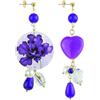 IN LEBOLE Orecchini Mix & Match Circle Piccolo Fiore Viola