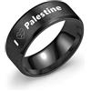KBNSUIAN I Love Palestine Anello con bandiera palestinese, in acciaio inossidabile, gioiello di sostegno per uomo e donna, taglia 6-12