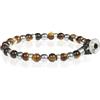 Gerba Bracciale Uomo Lab 139 6m con Occhio di Tigre, Ematite Liscia e Arg 925 Fatto a Mano in Italia Regalo Uomo Gioielleria