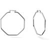 UNOAERRE, Orecchini a Cerchio Ottagonali, Bronzo Placcato Argento 925, Lucido Scanalato, 4,5 cm 000EXO4809900-2755