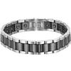 OIDEA Bracciale Braccialetto per Uomo Bracciale Catena in Acciaio Inox Grande Larghezza Ceramica Nero