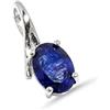 HIMALYA QUARTZ Collana con pendente solitario in pietra preziosa naturale con zaffiro blu, collana con pendente solitario ovale sfaccettato 7x5mm, pendente in argento sterling 925