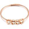kaululu Bracciale Personalizzato Donna con 4 Famiglia BFF nomi Ciondolo Cuore Personalizzabile Incisione Nome Braccialetto Gioielli per Mamma Sorelle Idee Regalo di Compleanno (Rosegold)