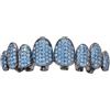 AHTCPO Lussuoso Set di Grillz Hip Hop Placcati Oro con Strass CZ Multicolore - Dentari Superiori & Inferiori Regolabili Brillanti per Feste & Spettacoli(Mint green upper teeth)