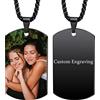 INBLUE Collana con Ciondolo Personalizzato Etichetta per Cani Data/Testo/Foto Collana in Acciaio Inossidabile per Uomo Donna Ragazzi Ragazze Bundle Catena Regolabile, Portachiavi, Silenziatore