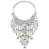 XIGAWAY Collana a strati con frange e strass, cascata esagerata, girocollo da donna, 1, Strass, Nessuna pietra preziosa