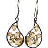 Ravishing Impressions Orecchini con citrino, 9 x 7 mm, 6 x 4 mm, 5 x 3 mm, argento sterling rodiato nero, orecchini pendenti con pietre multiple, gioielli da donna con pietre preziose gialle brillanti, 9x7, 6x4, 5x3