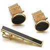 TLMDXTEU Fermacravatta e Gemelli Uomo Completo Abbigliamento Accessori Clip Catena Cravatta Gemelli