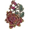 ZENRUIMING Spilla vintage a forma di peonia da donna, con strass e fiori, gioiello in lega retrò, grande spilla a forma di fiore per anniversario, San Valentino, compleanno, ballo di fine anno (9,5 x 6,5 cm)