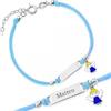Sakrami Braccialetto Argento 925 con Cordoncino Blu e Charm Angioletto Kids Collection + Confezione Regalo Personalizzata - Braccialetto per Nascita Comunione o Battesimo
