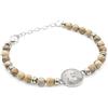 amorili Bracciale San Padre Pio da Pietrelcina Uomo Donna Acciaio Inox Pietre Naturali Simbolo Religioso Cristiano Fede Preghiera Regalo Spirituale (paesina)