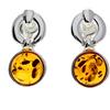 SilverAmber Jewellery Classic GL168 - Orecchini pendenti in vera ambra baltica naturale e argento Sterling 925 e Argento, colore: Cognac, cod. GL168C