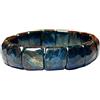 LKBEADS pietra preziosa naturale nuummite della Groenlandia 15x13 mm | forma rettangolare, pietra a taglio liscio | 7 pollici | gemma multicolore | braccialetto elastico energetico | LSB_01265