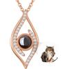 Auinniuz Gioielli con foto in argento sterling - Collana con foto personalizzata - Collana con foto all'interno - Regalo esclusivo con collana con proiezione di foto per lei Oro Rosa