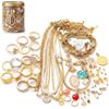 Comebachome Barattolo misterioso per gioielli - Portagioie a sorpresa da 30 pezzi con accessori moda stile vintage assortiti, orecchini in lega dorata, collane, anelli, artigli per capelli, regalo per le donne