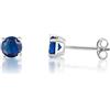 inSCINTILLE Lucciole Orecchini Punto Luce in Argento 925 Rodiato con Zirconia Cubica (Blu, 0.40 cm)