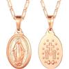 U7 collana Donna Pendente Medaglia Miracolosa Vergine Maria collana Donna Placcato Oro Rosa Religiosi Cattolici, Idee Regalo per Mamma Moglie