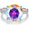 WAHZAUS Anelli da donna in moissanite da 5 carati, taglio rotondo, colore D, VVS1, fedi nuziali con moissanite, anelli di fidanzamento con certificato, Gemma, Moissanite