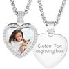MeMeDIY Personalizzata Ciondolo Collana Commemorativa per Uomo/Donna Collana con Foto Personalizzata a Forma Rotonda/a Forma di Cuore Incisione di Immagine/Testo/Nome/Data C1-20