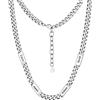 PROSTEEL Collana da Uomo Personalizzata, 1-6 Nomi Inicisi, Catena Cubana Miami in Acciaio Inossidabile 316L, Larghezza 5mm/7mm, Lunghezza Regolabile 45cm/50cm+5cm