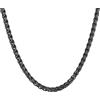 U7 Collana Uomo Nero Catena Grano Spiga Robusta Ipoallergenica Catenina Nera Uomo Acciaio inossidabile Larghezza 3 mm - 55 cm Colore Nero Gioiello alla Moda Confezione Regalo Natale Compleanno