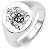 NICEDREAM Anello personalizzato con logo scolastico/stemma di famiglia per uomo e donna in argento sterling 925 con immagine, testo e nome personalizzati. Anelli con sigillo per il mignolo per papà laureato.
