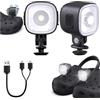 Gorger 2 fari per Croc, ricaricabili a Led Croc Fari Luci IPX6 Impermeabile Scarpe Luci per Croc Scarpe Decorazione, Direzione Luce Regolabile Zoccolo