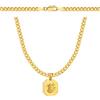 AMAR Amor Luxury Collana da Uomo in Oro 585 e Argento Sterling 925 - Bizantina Con Medaglione - Gioielli - Regalo di Compleanno, 45 cm