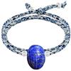 Schmuck Les Poulettes LES POULETTES BIJOUX - Bracciale Doppio Giro Collegamento liberty Talismano Scarabeo in Lapislazzuli e Perle Argento 925