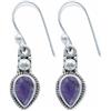 mantraroma Orecchini in argento 925 con pietra preziosa viola e ametista, orecchini in vero argento sterling da donna, regalo