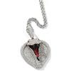 ICEDIAMOND Bling CZ Lab Diamond King Cobra Charm Collana, Ciondolo Creato Serpente Ghiacciato, Gioielli Hip Hop per Uomo Donna (White,24''Rope)