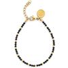 SINGULARU - Bracciale Black Noite. Acciaio con Placcatura in oro 18 kt e Pietra naturale. Gioielli da donna.