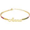 Sakrami Bracciale con Nome Tennis Personalizzato Corsivo Argento 925 Rodiato o Placcato Oro con Zirconi Bianchi Rosa Multicolor, Regalo Donna Ragazza Laurea Compleanno Comunione (Dorato Multicolor)