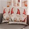 PETTI Artigiani Italiani - Coppia di Federe Cuscino 45x45 cm in Microfibra, Federe Natalizie, Cuscini Arredo di Natale Camera da Letto, Divano, Salotto, Set 2 Fodere Copricuscino, Federa Gnomo 03