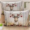 PETTI Artigiani Italiani - Coppia di Federe Cuscino 50x80 cm in Microfibra, Federe Natalizie, Cuscini Arredo di Natale Camera da Letto, Divano, Salotto, Set 2 Fodere Copricuscino, Federa Renna
