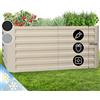 Blumfeldt Fioriera da Esterno, Orto Verticale Rialzato per Balcone e Giardino, Mini Orto Rialzato per Piantine, Giardino Verticale Impermeabile 432L, 120 x 60 x 60cm (Argento)