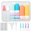 Lrocotanc Bottiglie da Viaggio in Silicone Set - 18 Pezzi Contenitori da Viaggio - Kit da Viaggio per Aereo - Accessori per Flaconi da Viaggio - Per Shampoo/Liquidi/Lozione