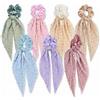 Zimoer 6 Pezzi Scrunchies Capelli Seta con Fiocco Rimovibile, Elastici Capelli Donna in Raso con Dettagli Dorati, Accessori Capelli Coda di Cavallo Morbidi per Ragazza, Multicolore