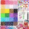 Ruiaqer 6 scatole di ciondoli per unghie in oro e argento, 3D, decorazione per nail art, micro caviale, per unghie con fiocco, in lega, decorazione per unghie (24-H)