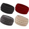 DRESHOW Fascia per Capelli Lavorata a Maglia Calda da Donna Scalda Orecchie Inverno Fascia Elastica All'uncinetto Fasce per Capelli in Pile Spesso