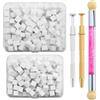 CARANNACLTD 300 Pezzi Spugna per Nail Art, Strumenti per il Rendering Delle Unghie con Pinza Metallica, Pennello, Usato per Creare una Varietà di Modelli di Nail Art Sfumati