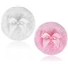 Piriuuo 2 spugne per trucco per cipria sciolta, 8,9 cm, soffici spugne per il trucco, morbide, bagnate e asciutte, strumento per il trucco (bianco e rosa)
