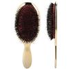 Oumij Spazzola professionale per capelli, 2 colori, setole di cinghiale - per uomini e donne, spazzola per capelli districanti, capelli naturali, con legno di faggio per palette di capelli lunghi, spessi