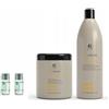 Generico Set Shampoo e Maschera Ristrutturante con Cheratina per capelli e Burro di Karitè, 1000 ml + 2 Fiale ristrutturanti Omaggio, per Capelli Trattati e Danneggiati