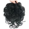 LesafeV Head Top Bangs Extension con topper, capelli umani, 25 cm, ricci, 13 x 14 cm, copertura completa, clip in nero ondulato