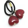 Meilliwish Raddoppiare cuore Holder Coda di cavallo Elastico per capelli (B80)(Rosso)