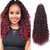 Saisifen 8 Pacchi Boho Dea Box Trecce Capelli All'uncinetto per Le Donne Nere, Pre-ciclo Bohemian Micro Trecce Con Capelli Ricci Gradiente Bordeaux 10 Pollici(25cm)