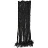 Generic 10 pezzi 8 capelli umani neri dreadlocks, extension intrecciate, facile installazione, qualità artigianale
